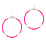 100522, MULTI BEAD HOOP DANGLE EARRING