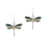 100525, DRAGONFLY ABALONE DANGLE EARRING