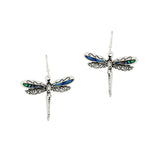 100528, DRAGONFLY ABALONE DANGLE EARRING