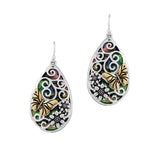 100537, BUTTERFLY & FLOWER FILIGREE TEARDROP DANGLE EARRING