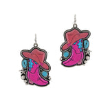 Western Cowboy HAT & Boots Dangle Earring - view 2