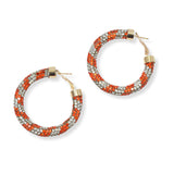100567, GLITTER CRYSTAL RHINESTONE ROUND HOOP EARRING