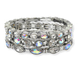 100581, WESTERN RHINESTONE MULTI LAYERED STRETCH BRACELET