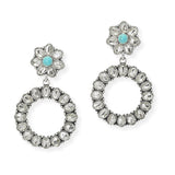 Western Rhinestone Hoop Dangle Earring