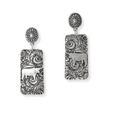 Western COW Rectangle Dangle Earring - view 2
