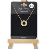 100604, DAINTY ROUND CUBIC ZIRCONIA NECKLACE