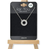100604, DAINTY ROUND CUBIC ZIRCONIA NECKLACE