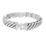 100614, BUCKLE ACCENT METAL STRETCH BRACELET