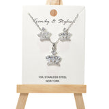 100620, CROWN CUBIC ZIRCONIA PENDANT NECKLACE
