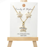 100620, CROWN CUBIC ZIRCONIA PENDANT NECKLACE