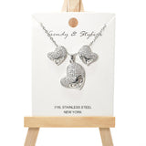 100624, HEART CUBIC ZIRCONIA PENDANT NECKLACE