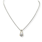 100637, CUBIC ZIRCONIA ACCENT DESIGNER INSPIRED PENDANT NECKLACE