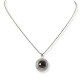 100640, ROUND CUBIC ZIRCONIA DESIGNER INSPIRED PENDANT NECKLACE