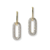100696, OVAL PAVE CUBIC ZIRCONIA DESIGNER INSPIRED EARRING
