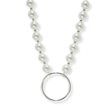 100705, HOOP ACCENT PEARL BEADED NECKLACE