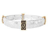 100710, FILIGREE ACCENT METAL STRETCH BRACELET