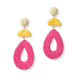 100733, GEOMETRIC RAFFIA DANGLE EARRING