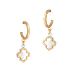 100757, QUATREFOIL CHARM HOOP EARRING