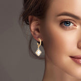 100757, QUATREFOIL CHARM HOOP EARRING