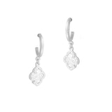 100757, QUATREFOIL CHARM HOOP EARRING