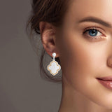Quatrefoil Hammered Metal Dangle Earring