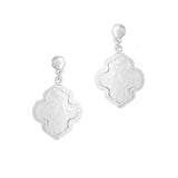 Quatrefoil Hammered Metal Dangle Earring - view 3