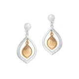 Geometric Hammered Metal Dangle Earring - view 3