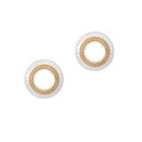 Round Hammered Metal Stud Earring - view 2