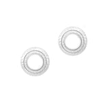 Round Hammered Metal Stud Earring - view 3
