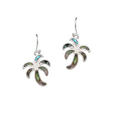 100763, PALM TREE ABALONE DANGLE EARRING