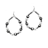 100765, FRESHWATER PEARL WITH NAVAJO BEADED DANGLE EARRING