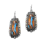 Western Turquoise Stone Dangle Earring - view 2