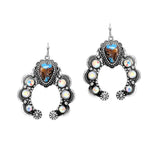 Western Squash Blossom Turquoise Stone Earring - view 2