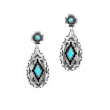 Western Teardrop Turquoise Stone Dangle Earring - view 2
