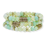 100821, MULTI LAYERED BEADED STRETCH BRACELET