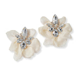 100831, RHINESTONE ACCENT FLOWER PETAL EARRING