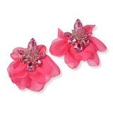 100831, RHINESTONE ACCENT FLOWER PETAL EARRING