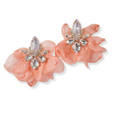 100831, RHINESTONE ACCENT FLOWER PETAL EARRING