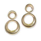 Gold Dipped, Round Metal Brass Dangle Earring - view 3