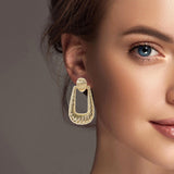 Gold Dipped, Geometric Metal Brass Earring