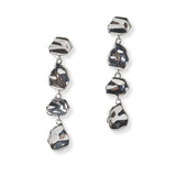 Gold Dipped, Geometric Hammered Metal Brass Dangle Earring - view 3