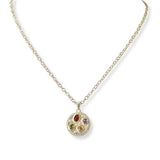 100856, GEOMETRIC CUBIC ZIRCONIA ACCENT PENDANT NECKLACE