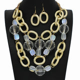 100868, ACRYLIC BALL ACCENT BOLD CHAIN LINK NECKLACE