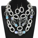 100868, ACRYLIC BALL ACCENT BOLD CHAIN LINK NECKLACE