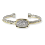 100891, CUBIC ZIRCONIA DESIGNER INSPIRED CUFF BRACELET