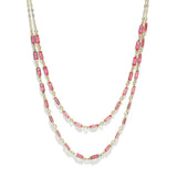 100896, DAINTY RECTANGLE ACCENT DOUBLE LAYERED NECKLACE