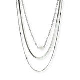 100897, DAINTY FRESHWATER PEARL ACCENT TRIPLE LAYERED NECKLACE