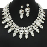 100922, GEOMETRIC RHINESTONE EVENING NECKLACE SET