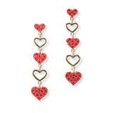 100986, HEART CRYSTAL RHINESTONE DROP DANGLE EARRING