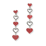 100986, HEART CRYSTAL RHINESTONE DROP DANGLE EARRING